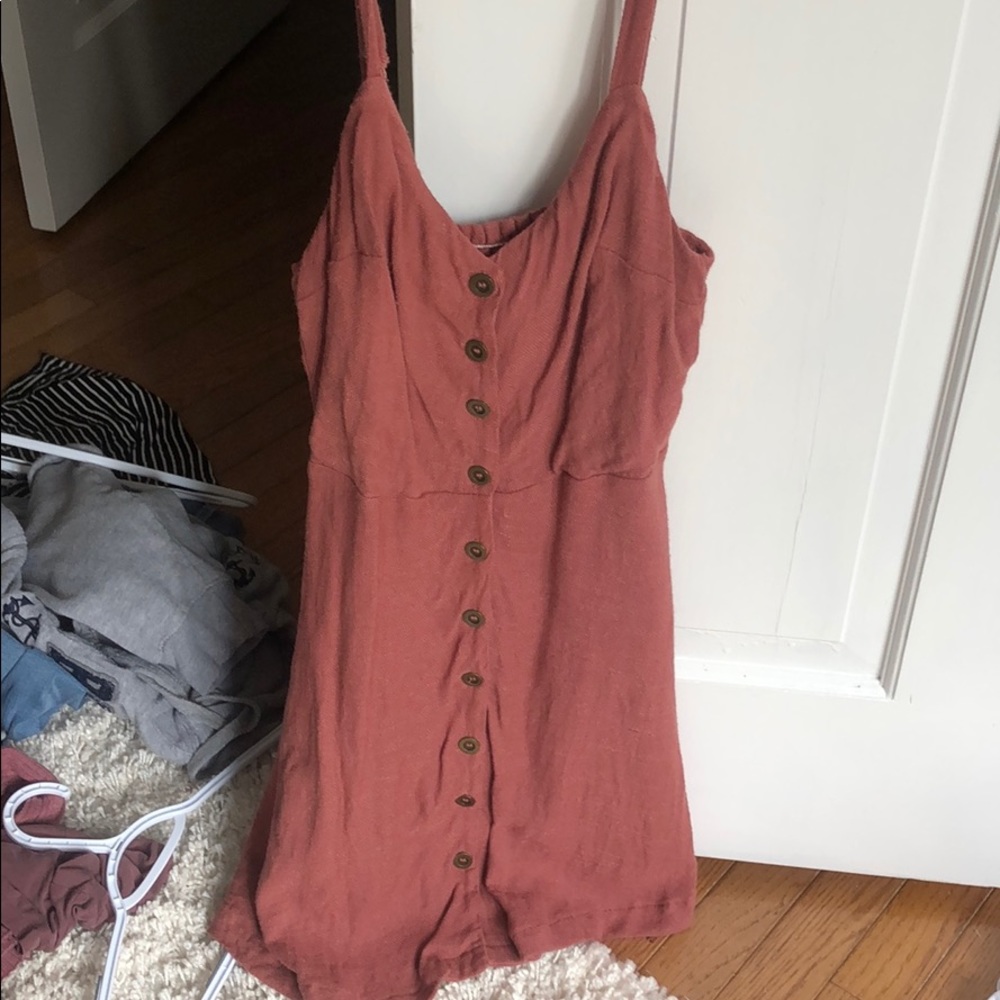 LUSH maroon button down dress